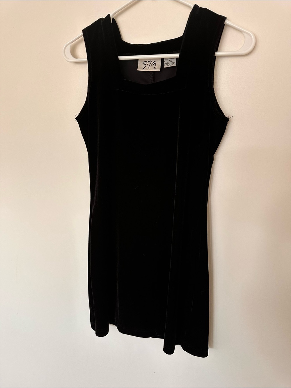 5.7.9 Black Velvet Sleeveless Mini Dress Y2K